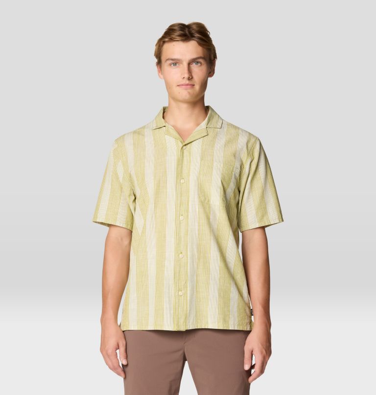 Men's Cottonwood Camp Lite Short Sleeve Shirt, Color: Moon Moss Strata Stripe, image 1