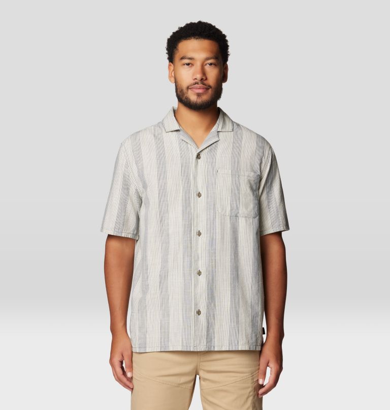 Men's Cottonwood Camp Lite Short Sleeve Shirt, Color: Moon Blue Strata Stripe, image 1