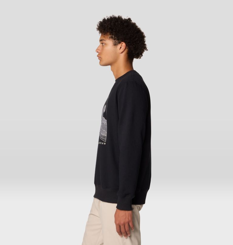 Men's Mountain Sunset Pullover Crew, Color: Black, image 4