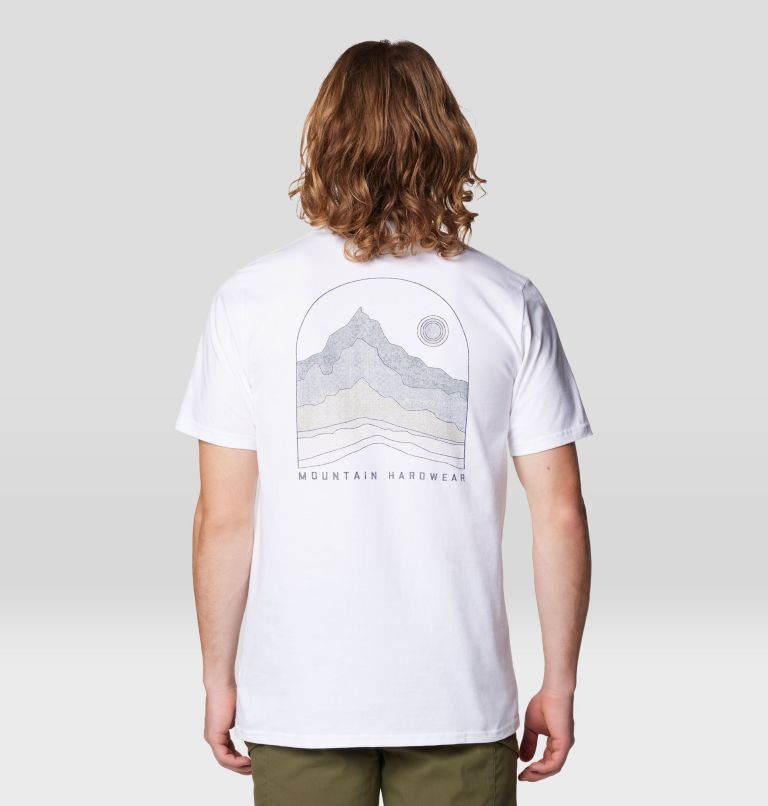 Men's Mountain Sunset Short Sleeve, Color: White, image 3