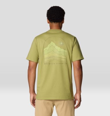 Men's Mountain Sunset Short Sleeve, Color: Fatigue Green, image 3
