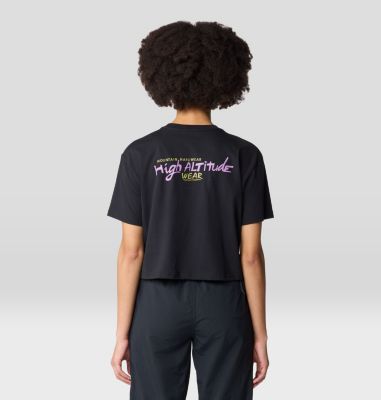 Women's High Alt Boxy Crop Short Sleeve, Color: Black, image 3