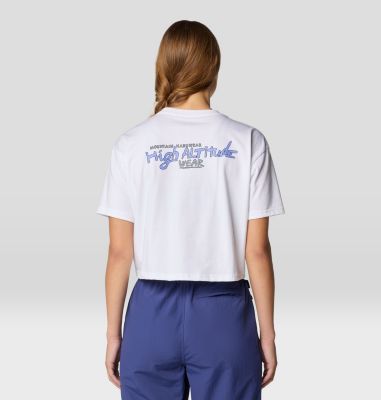 Women's High Alt Boxy Crop Short Sleeve, Color: White, image 7