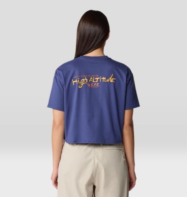 Women's High Alt Boxy Crop Short Sleeve, Color: Lapis Dusk, image 15