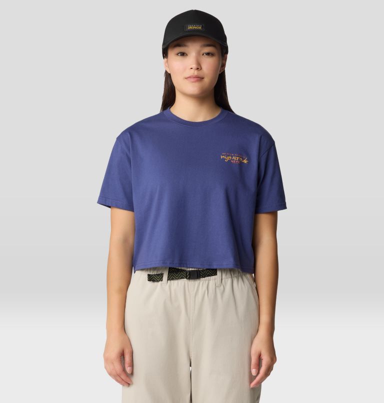 Women's High Altitude Boxy Crop Short Sleeve, Color: Lapis Dusk, image 2