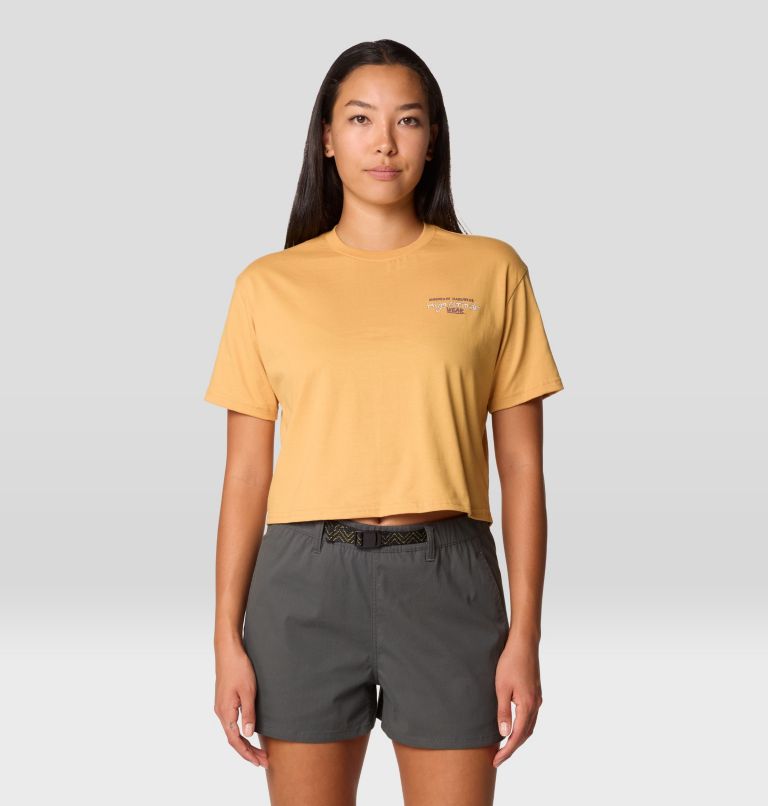 Women's High Altitude Boxy Crop Short Sleeve, Color: Sundown Gold, image 1