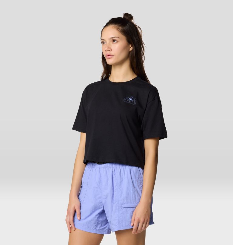 Haut boxy court à manches courtes Seek Floral, Color: Black, image 7