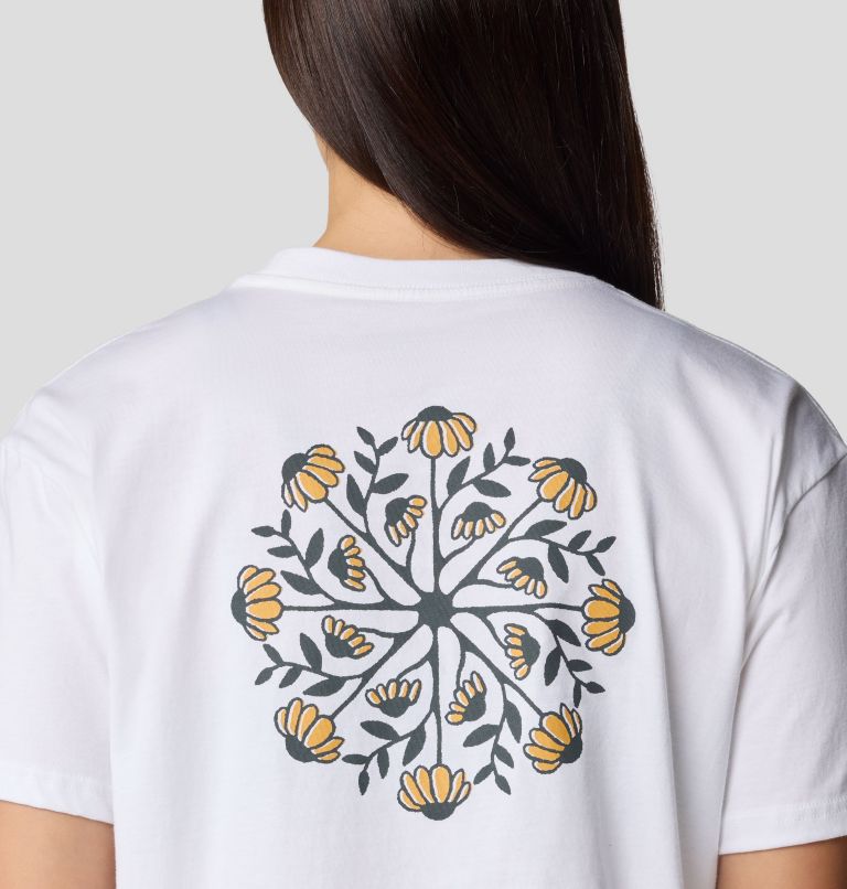 Haut boxy court à manches courtes Seek Floral, Color: White, image 6