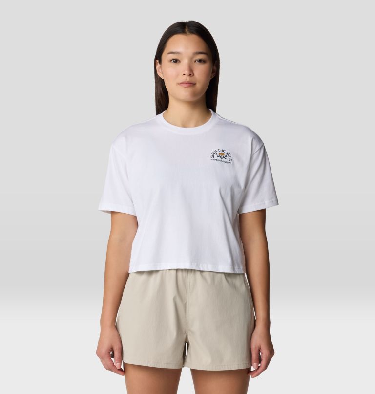 Haut boxy court à manches courtes Seek Floral, Color: White, image 1