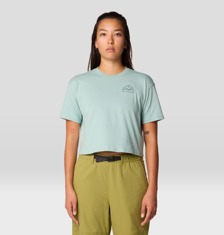 Haut boxy court à manches courtes Seek Floral, Color: Mineral Spring, image 1