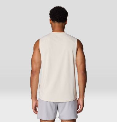 Men's SplitSecond Tank, Color: Stone, image 2