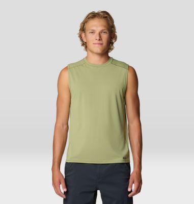 Men's SplitSecond Tank, Color: Light Cactus, image 5