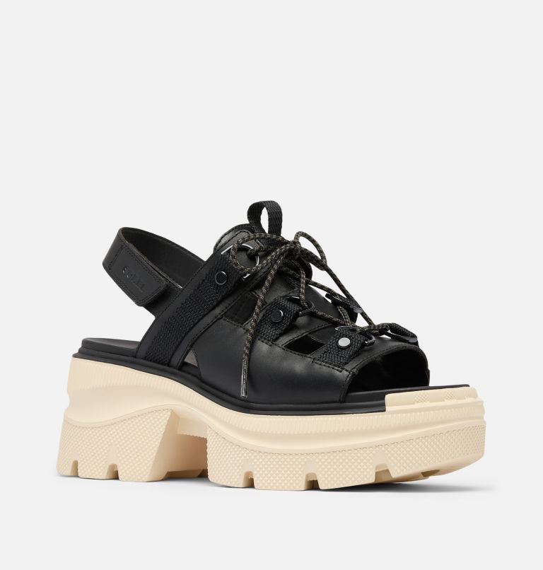 REIN CB Women's Lace Platform Sandal, Color: Black, Bleached Ceramic, image 7