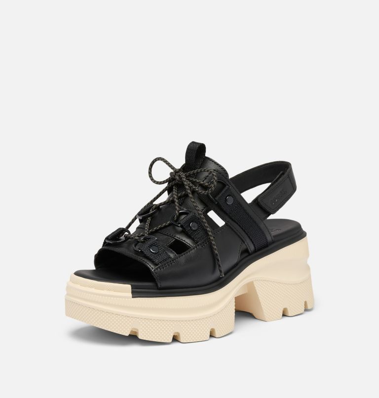 REIN CB Women's Lace Platform Sandal, Color: Black, Bleached Ceramic, image 8