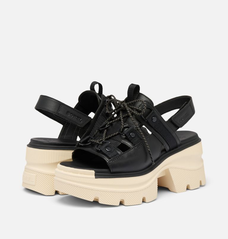 REIN CB Women's Lace Platform Sandal, Color: Black, Bleached Ceramic, image 9