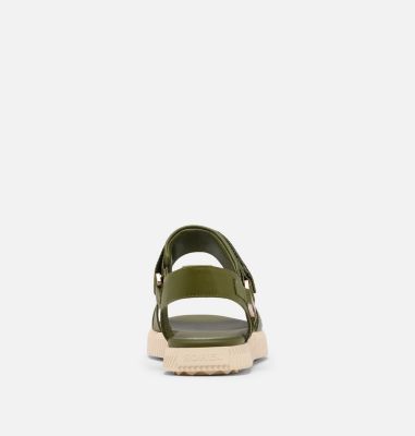 ONA AVE Women's Ankle Strap Flat Sandal, Color: Utility Green,Bleached Ceramic, image 11