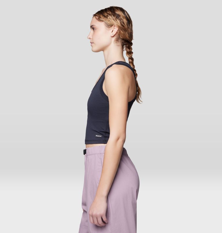 Women's Ribbed Tank, Color: Black, image 3