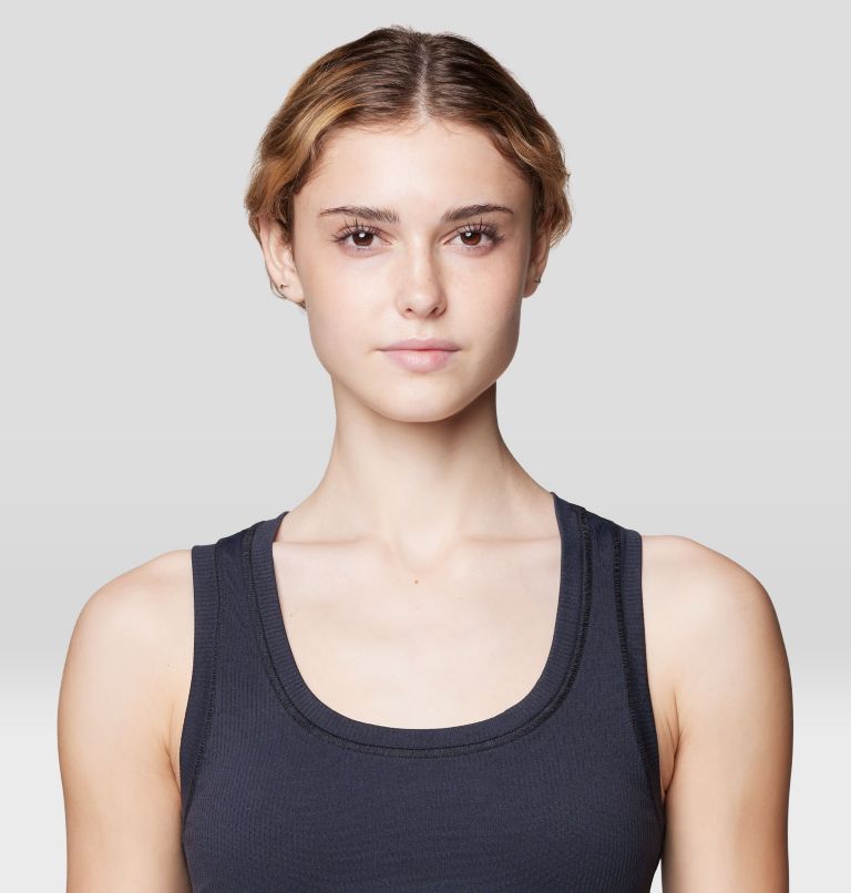 Women's Ribbed Tank, Color: Black, image 4
