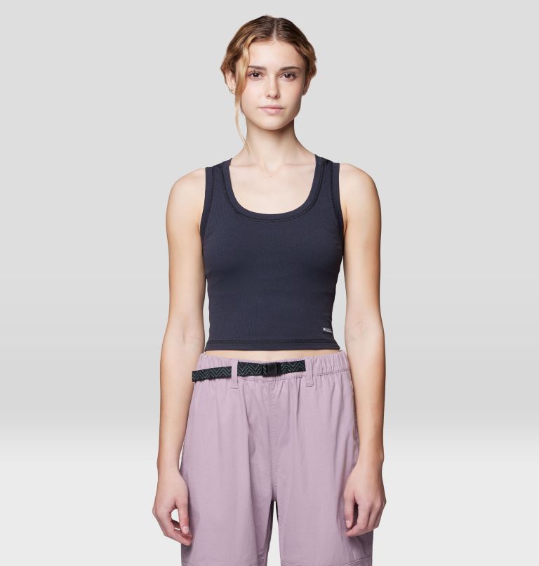 Women's Ribbed Tank, Color: Black, image 1