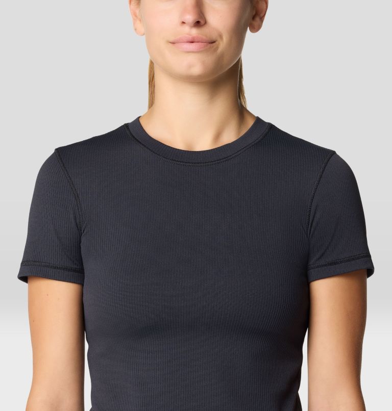 Women's Ribbed Short Sleeve, Color: Black, image 5