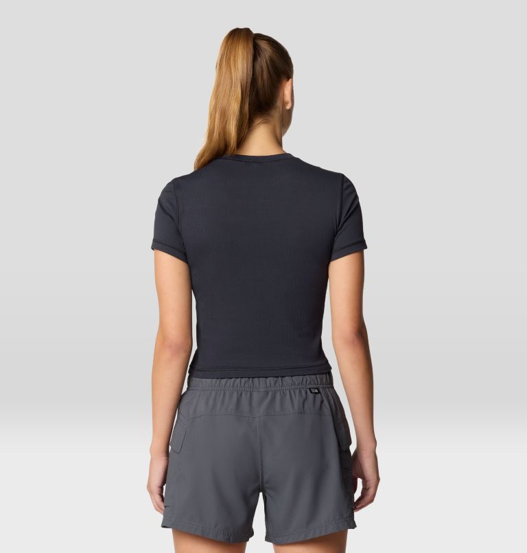 Women's Ribbed Short Sleeve, Color: Black, image 3
