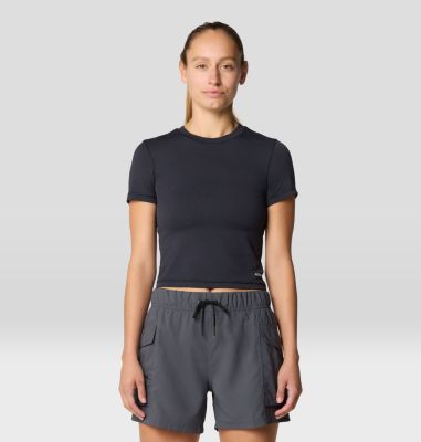 Women's Peak Knit Short Sleeve, Color: Black, image 5