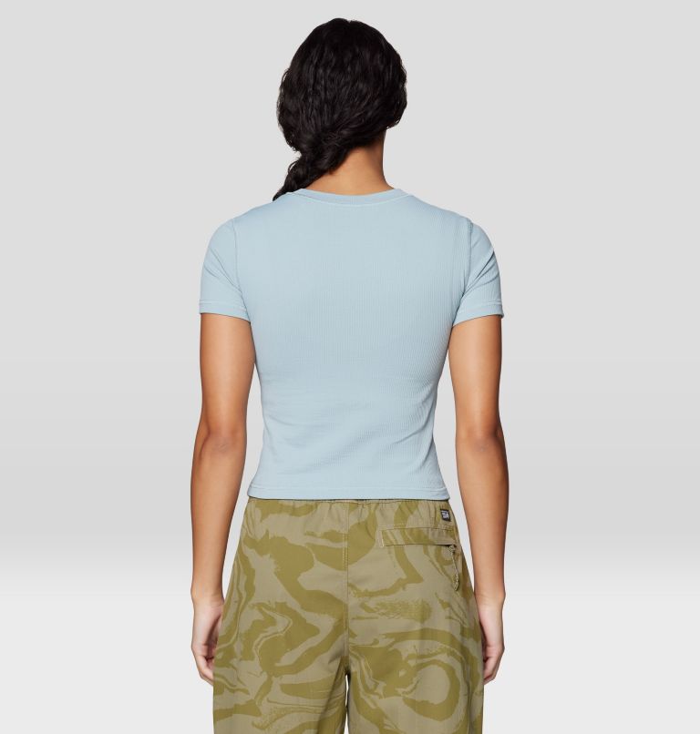 Women's Peak Knit Short Sleeve, Color: Ice Shadow, image 2