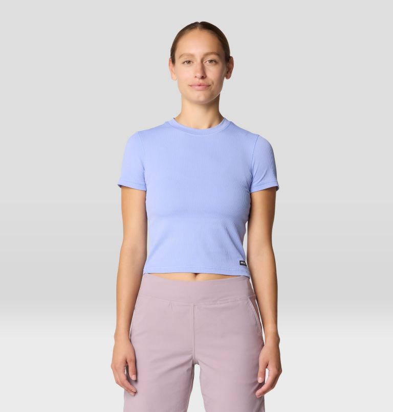Women's Ribbed Short Sleeve, Color: Light Illusion, image 1