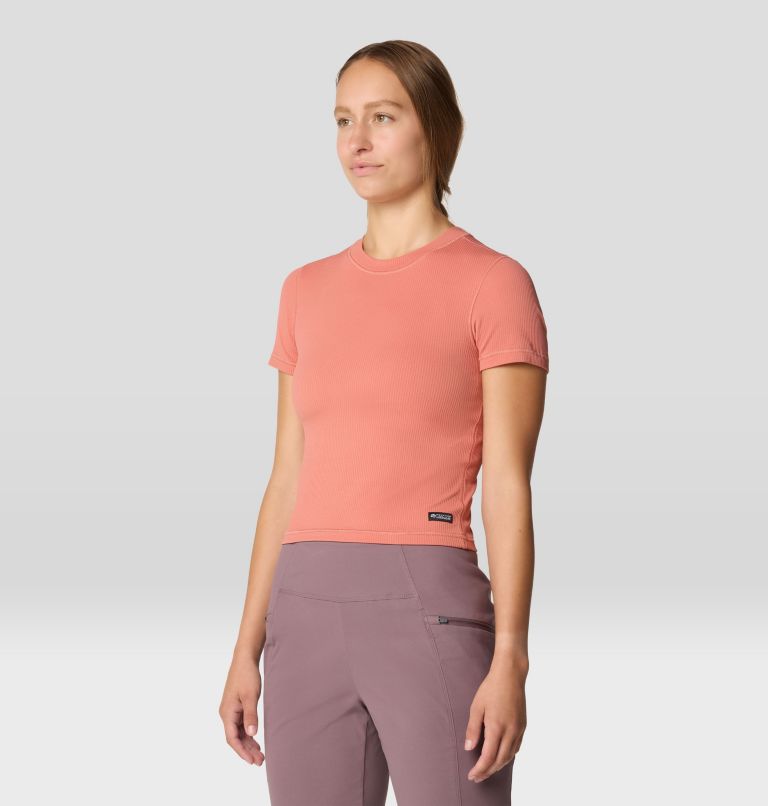 Women's Ribbed Short Sleeve, Color: Fleurs, image 4