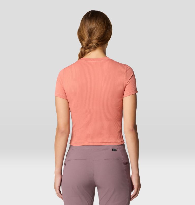 Women's Ribbed Short Sleeve, Color: Fleurs, image 3
