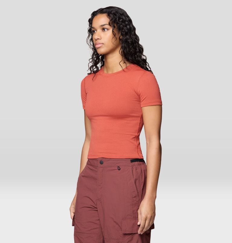 Women's Peak Knit Short Sleeve, Color: Mars Red, image 4