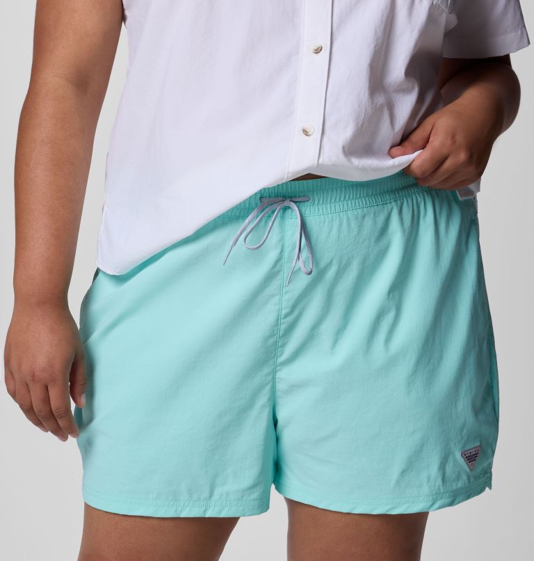 Women's PFG Rugged Water Shorts - Plus Size, Color: Gulf Stream, image 4
