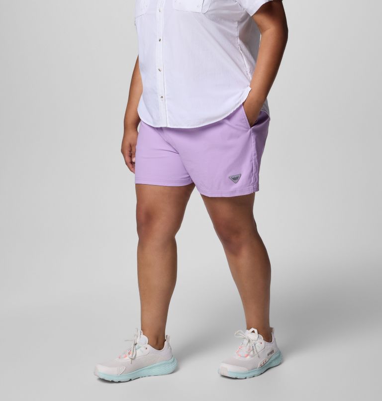 Women's PFG Rugged Water Shorts - Plus Size, Color: Hydrangea, image 3