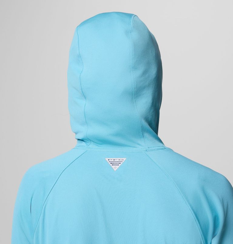 Women's PFG Tidal Tee II Hoodie, Color: Vintage Blue, image 6