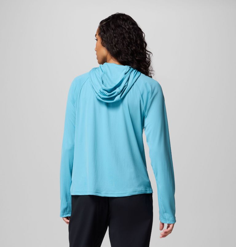Women's PFG Tidal Tee II Hoodie, Color: Vintage Blue, image 3