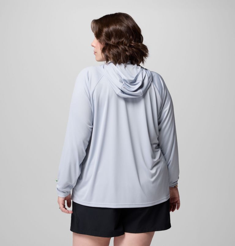 Women's PFG Tidal Tee II Hoodie - Plus Size, Color: Cirrus Grey, image 3