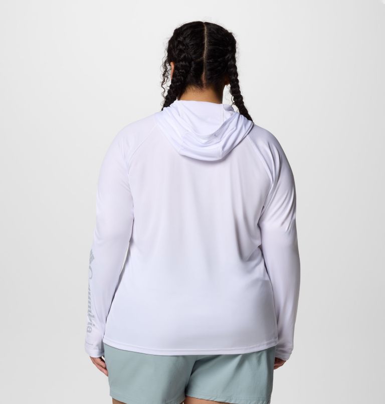 Women's PFG Tidal Tee II Hoodie - Plus Size, Color: White, image 2