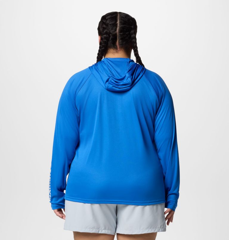 Women's PFG Tidal Tee II Hoodie - Plus Size, Color: Vivid Blue, image 2