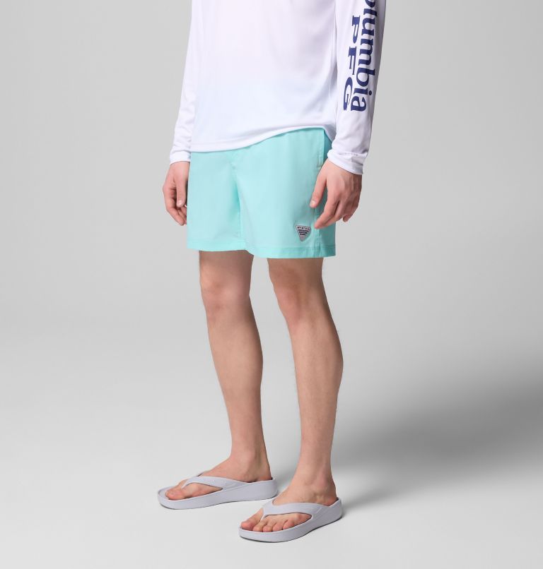 Men's PFG Rambler Lined Shorts, Color: Gulf Stream, Shark, image 4