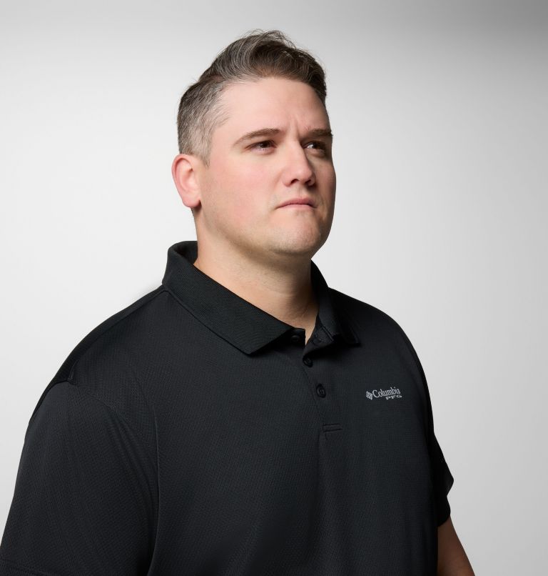 Men's PFG Solar Stream Polo Shirt - Big, Color: Black, image 5