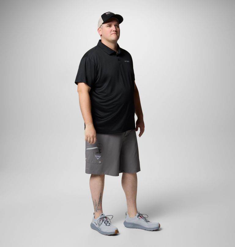 Men's PFG Solar Stream Polo Shirt - Big, Color: Black, image 2