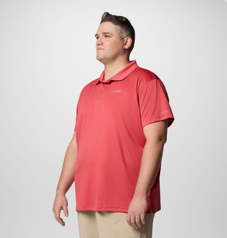 Men's PFG Solar Stream Polo Shirt - Big, Color: Sunset Red, image 4