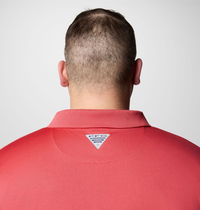 Men's PFG Solar Stream Polo Shirt - Big, Color: Sunset Red, image 6