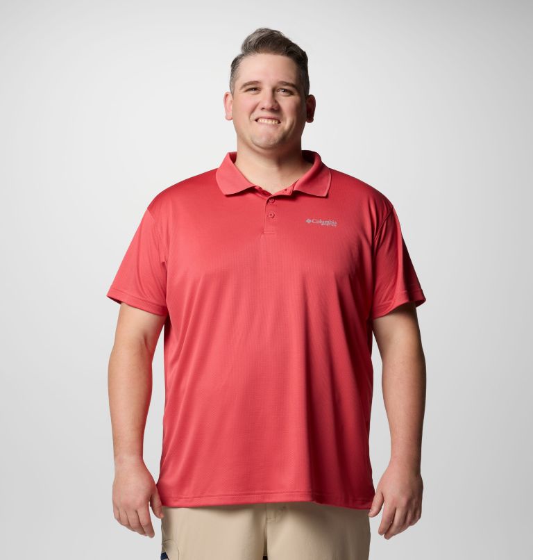 Men's PFG Solar Stream Polo Shirt - Big, Color: Sunset Red, image 1