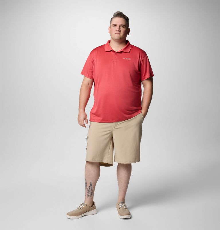 Men's PFG Solar Stream Polo Shirt - Big, Color: Sunset Red, image 2
