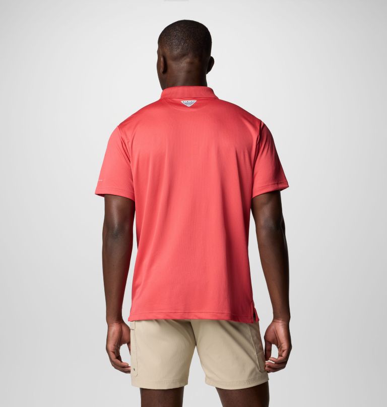 Men's PFG Solar Stream Polo Shirt - Tall, Color: Sunset Red, image 3