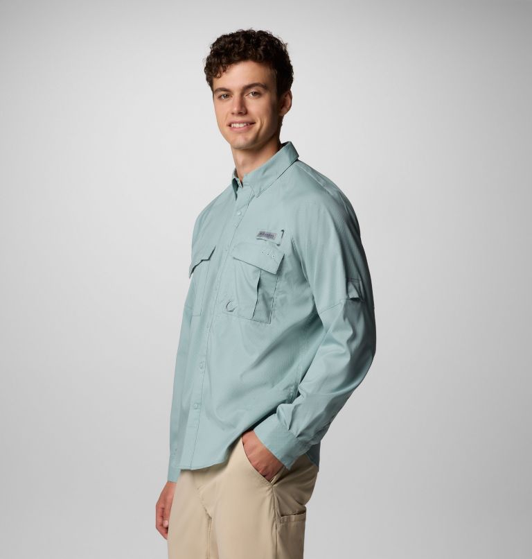 Men's PFG Shadowcaster Zero Long Sleeve Shirt, Color: Crushed Blue, image 4