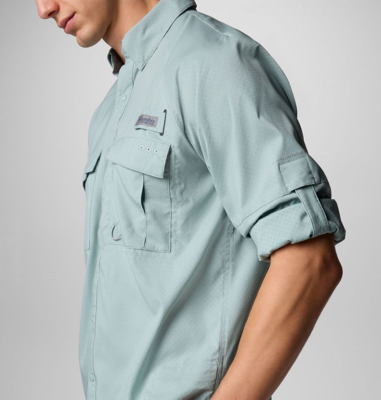 Men's PFG Shadowcaster Zero Long Sleeve Shirt, Color: Crushed Blue, image 7
