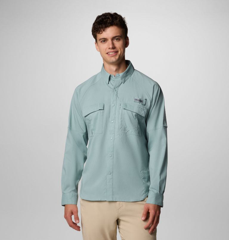 Men's PFG Shadowcaster Zero Long Sleeve Shirt, Color: Crushed Blue, image 1