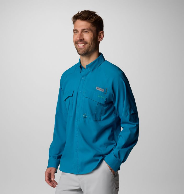 Men's PFG Shadowcaster Zero Long Sleeve Shirt, Color: Blue Echo, image 4